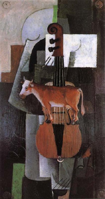 Kasimir Malevich Cow and fiddle Germany oil painting art